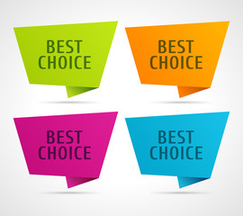 Abstract origami speech bubble bend paper background vector illustration