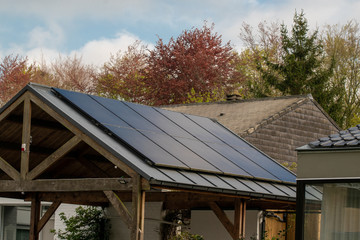 solar panels on roof