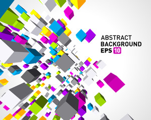 Abstract background multicolored decorative 3d cubes vector illustration