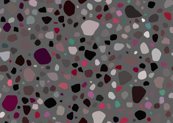 Abstract flat terrazzo seamless for textile, floor tile design. Seamless background pattern. Vector vintage fashion illustration.