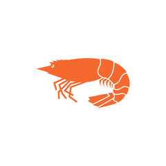 Shrimp icon flat vector illustration