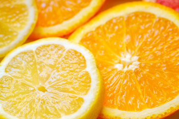 Fototapeta na wymiar Orange slices background. Orange pattern.