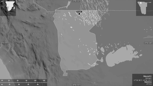 Omusati, Namibia - composition. Grayscale