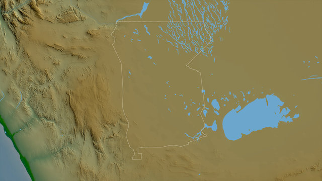 Omusati, Namibia - outlined. Physical
