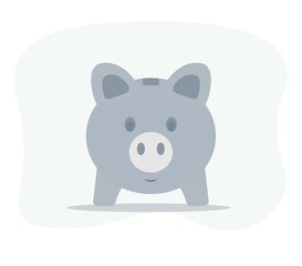Piggy bank - home investment. Vector flat design illustration.
