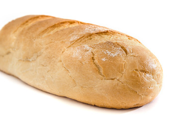 fresh loaf isolated on a white background.