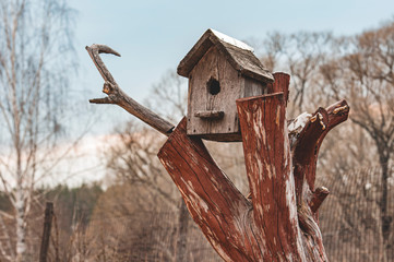 wooden bird house