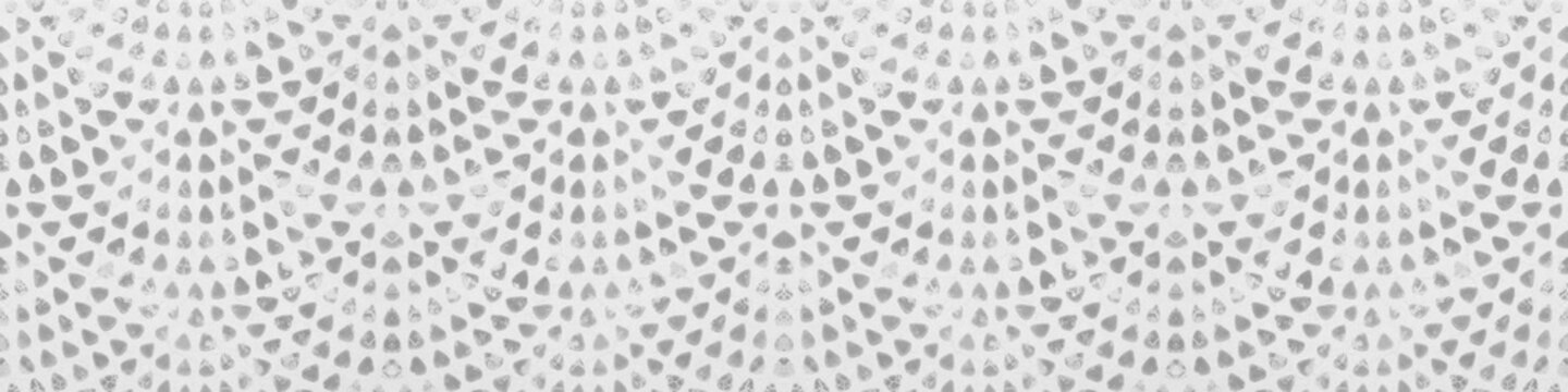  White retro tile with gray stamp art design geometric circle motif print texture background banner panorama 