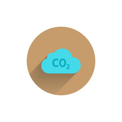 CO2 icon , carbon dioxide formula colorful flat icon with shadow. pollution icon