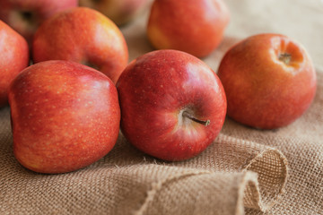 Fresh red apples close up