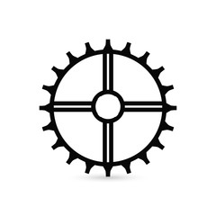 gear Icon vector. Simple flat symbol. Perfect Black pictogram illustration on white background