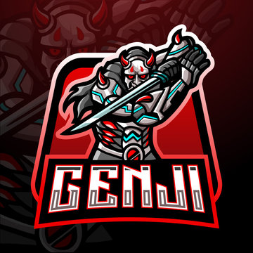 Genji esport logo mascot design 