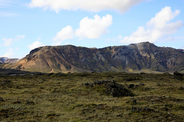 Obraz premium Landmannalaugar / Iceland - August 15, 2017: The mountains near Landmannalaugar park, Iceland, Europe