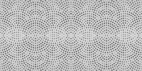 White retro tile with gray stamp art design geometric circle motif print texture background