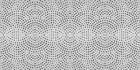 White retro tile with gray stamp art design geometric circle motif print texture background