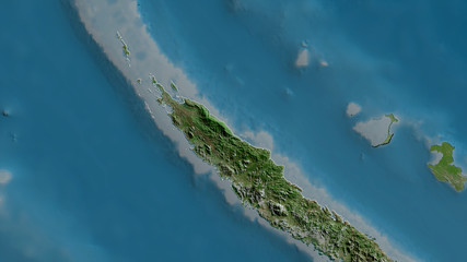Nord, New Caledonia - outlined. Satellite