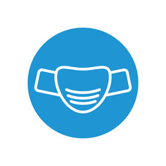 mouth mask icon, line block style