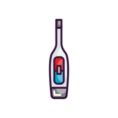 digital thermometer icon, line color style