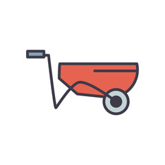 Isolated wheelbarrow fill style icon vector design