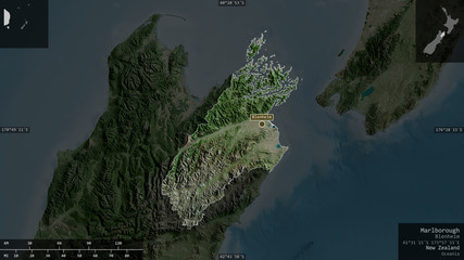 Marlborough, New Zealand - composition. Satellite