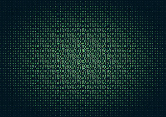 Coronavirus background halftone. Modern vector illustration. Covid-19 outbreak concept. Monochrome black and white geometric pattern. Graphic design geometric shape. Banner background.