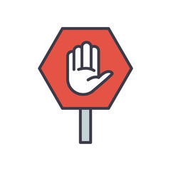 Isolated stop board fill style icon vector design
