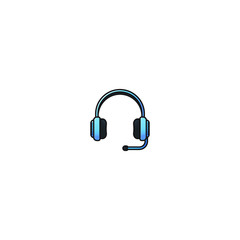 Headphone flat design vector illustration