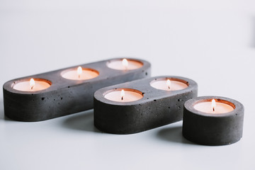 concrete tealight holders