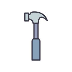 Isolated hammer fill style icon vector design