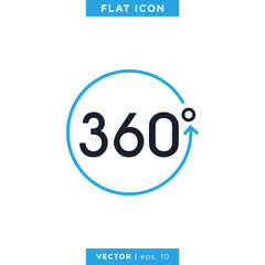 360 Degrees View Icon Vector Design Template