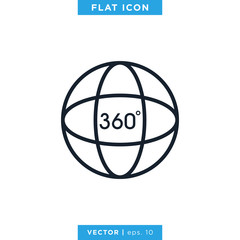 360 Degrees View Icon Vector Design Template