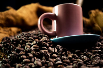 Taza con granos de Café