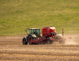 Tractor working on a field