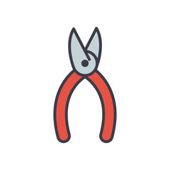 Isolated pliers fill style icon vector design