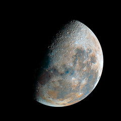 Half moon in the night