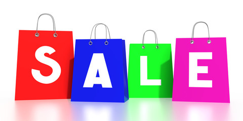 Shopping bags, sale concept - 3D illustration