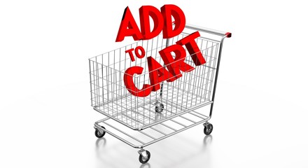 Shopping cart - add to cart concept - 3D illustration