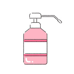 消毒スプレーボトルのイラスト(ピンク)
