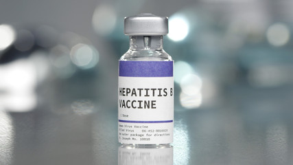 Hepatitis B vaccine vial in medical lab