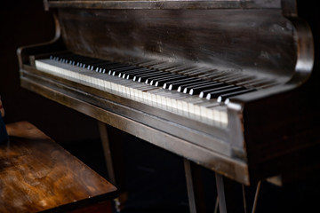 Fototapeta na wymiar Vintage Baby Grand Piano Keys