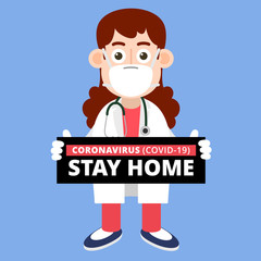 Coronavirus COVID-19 infographic of Symptoms a cartoon Woman. Vector illustration