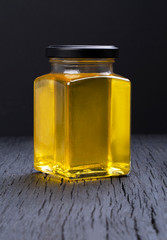 Honey in a transparent jar