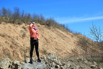 athletic woman on a walk