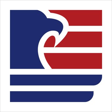 Eagle Shape American Flag Logo Design Vector
