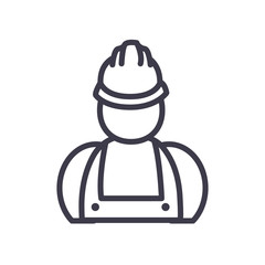 Isolated constructer man with helmet line style icon vector design