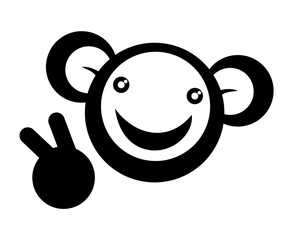 Creative design of funny monkey draw