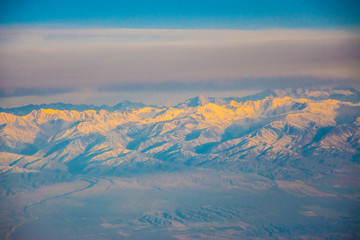 Fototapeta premium sunrise over ice mountains