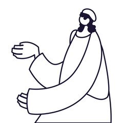 young man standing, line style icon