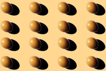 Copied eggs with strong shadow. Eggs pattern