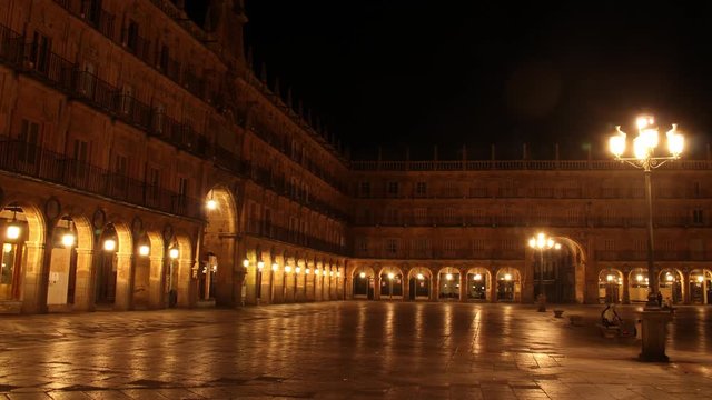 Salamanca, Spain- Plaza Mayor Hyperlapse at Night